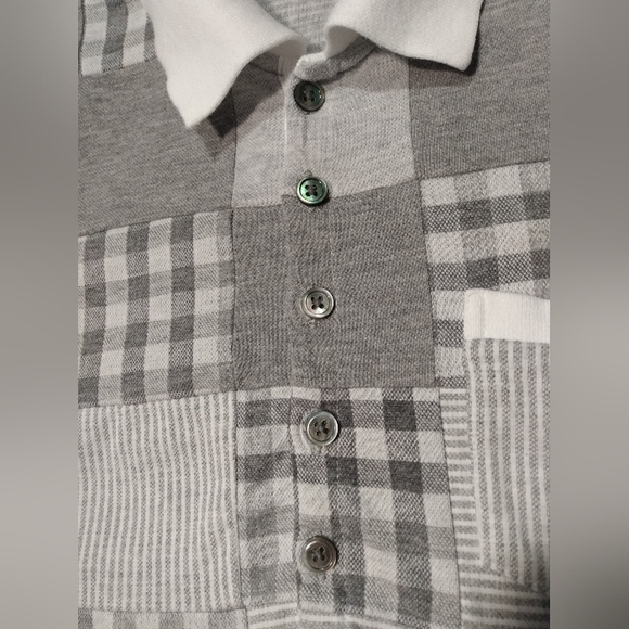 THOM BROWNE Made in Japan Cotton Patchwork Short Sleeve Polo Button down Shirt - Picture 6 of 16
